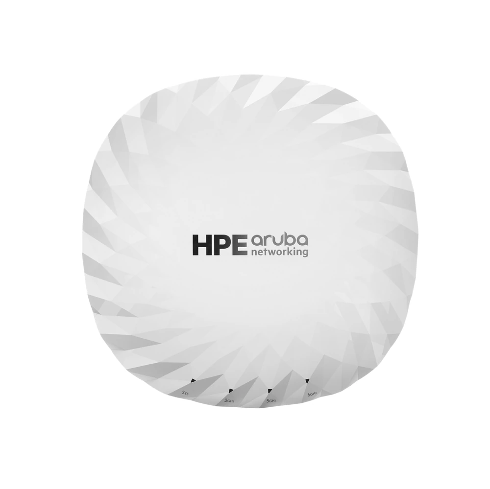 Punto de acceso HPE Aruba Networking AP-735, equipo blanco completo visto en perspectiva